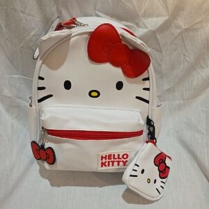 Hello Kitty White and Red Kids Backpack With Coin Purse